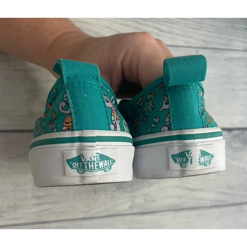 Seahorse Jellyfish Octopus Vans Off the Wall Slip On Girl Shoes, Size Youth 2